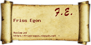 Friss Egon névjegykártya